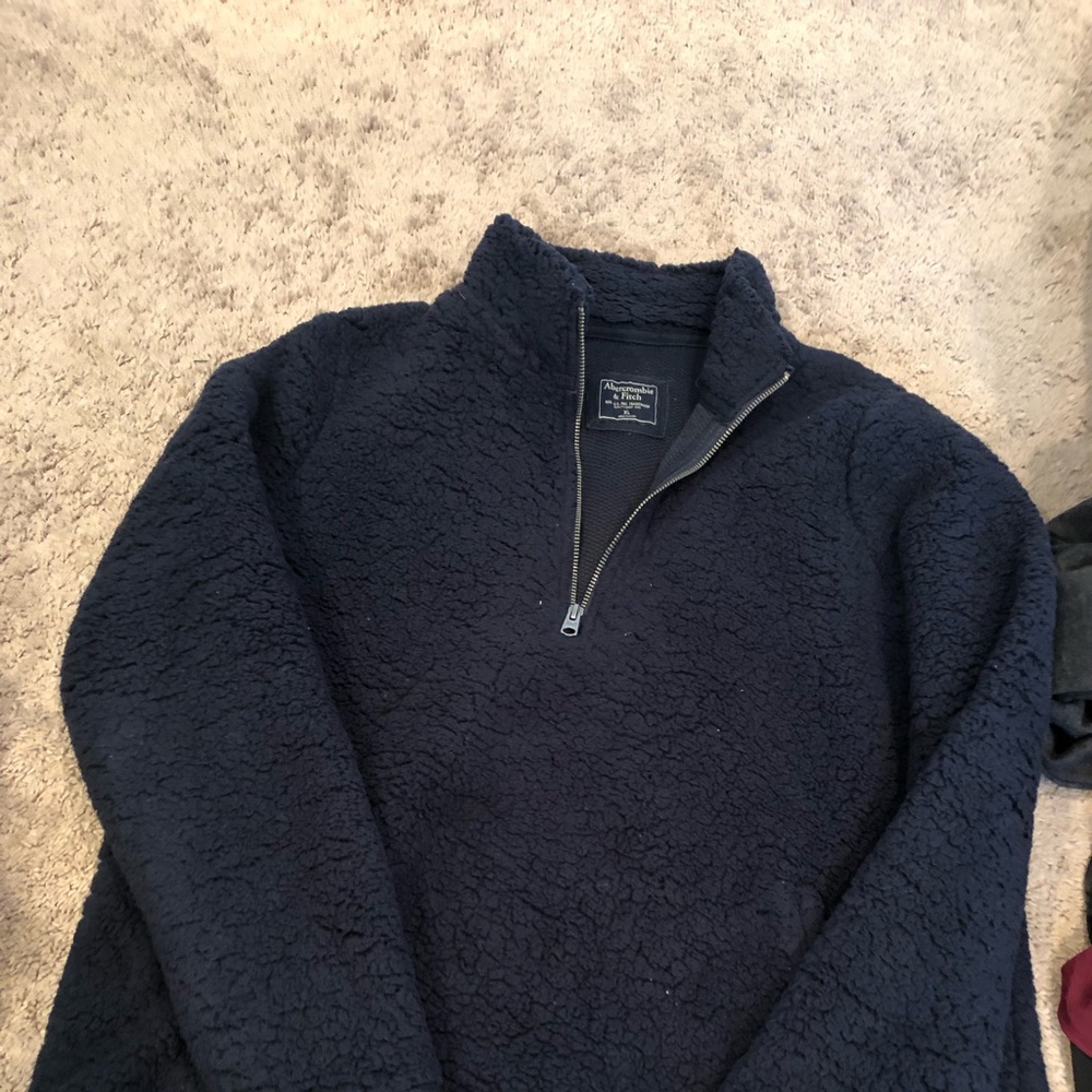 Navy Half Zip Up Sherpa